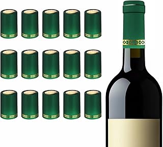 PATIKIL PVC Heat Shrink Cap 33x50mm, 60 Pcs Bottle Sealer Wine Shrink Wrap Caps for Wine Cellars Home Use Party Favors Oil Bottles, Green