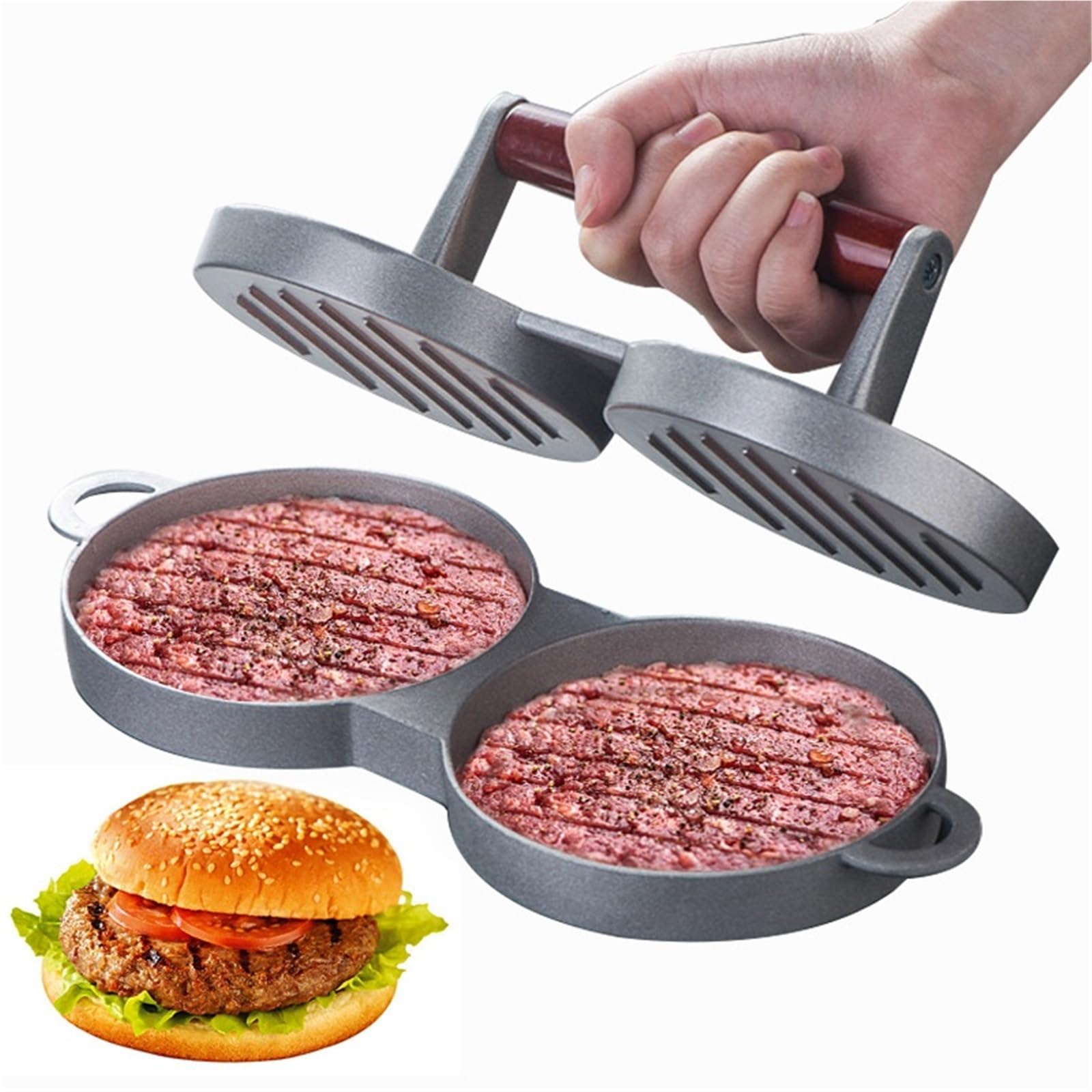aplastador de Hamburguesas Prensa for Hamburguesas Redonda, Molde for sin Papel
