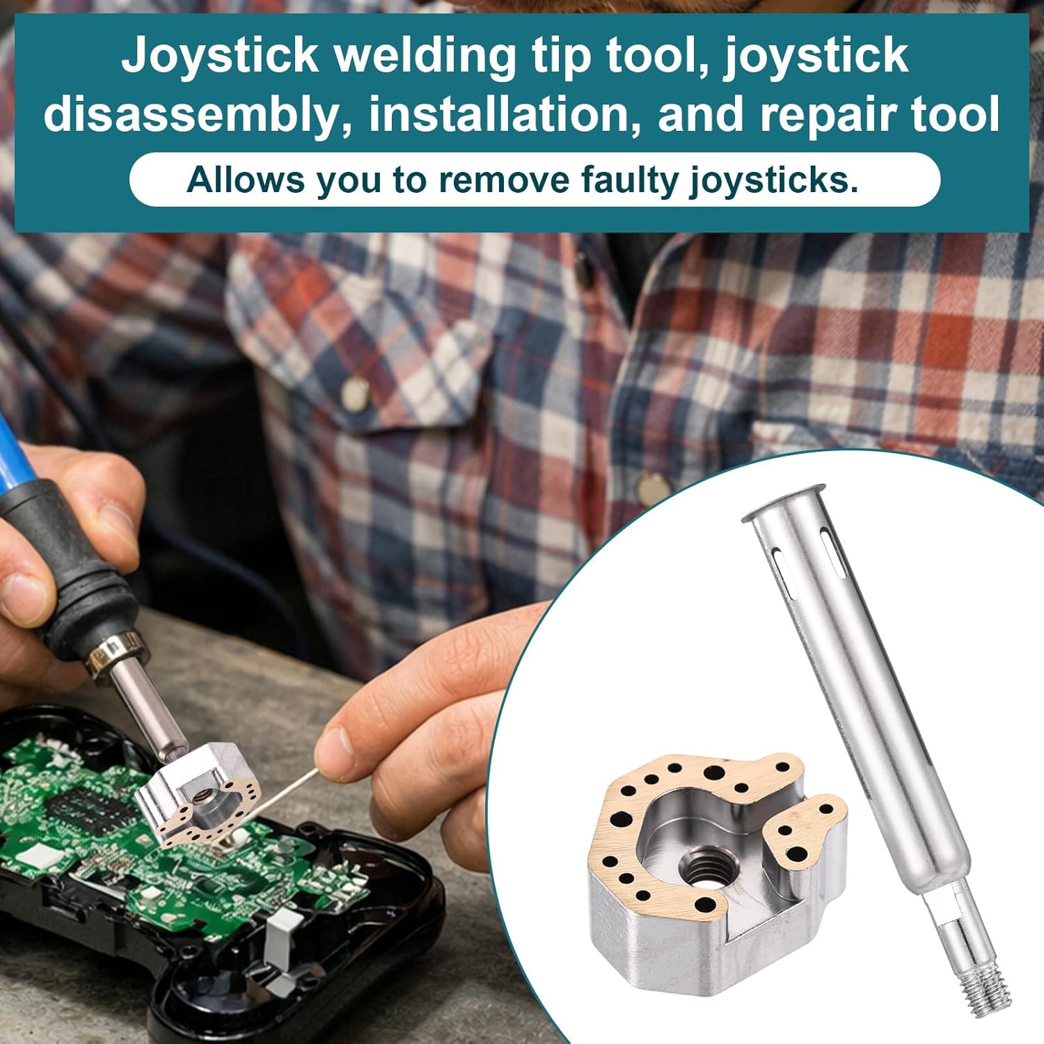 Joystick Soldering Iron Tip for Xbox, 936 Heating Core Game Solder Controller Joystick Soldering Tip Replacement Desoldering Tool Kit Compatible with Xbox, Switch Pro Controllers