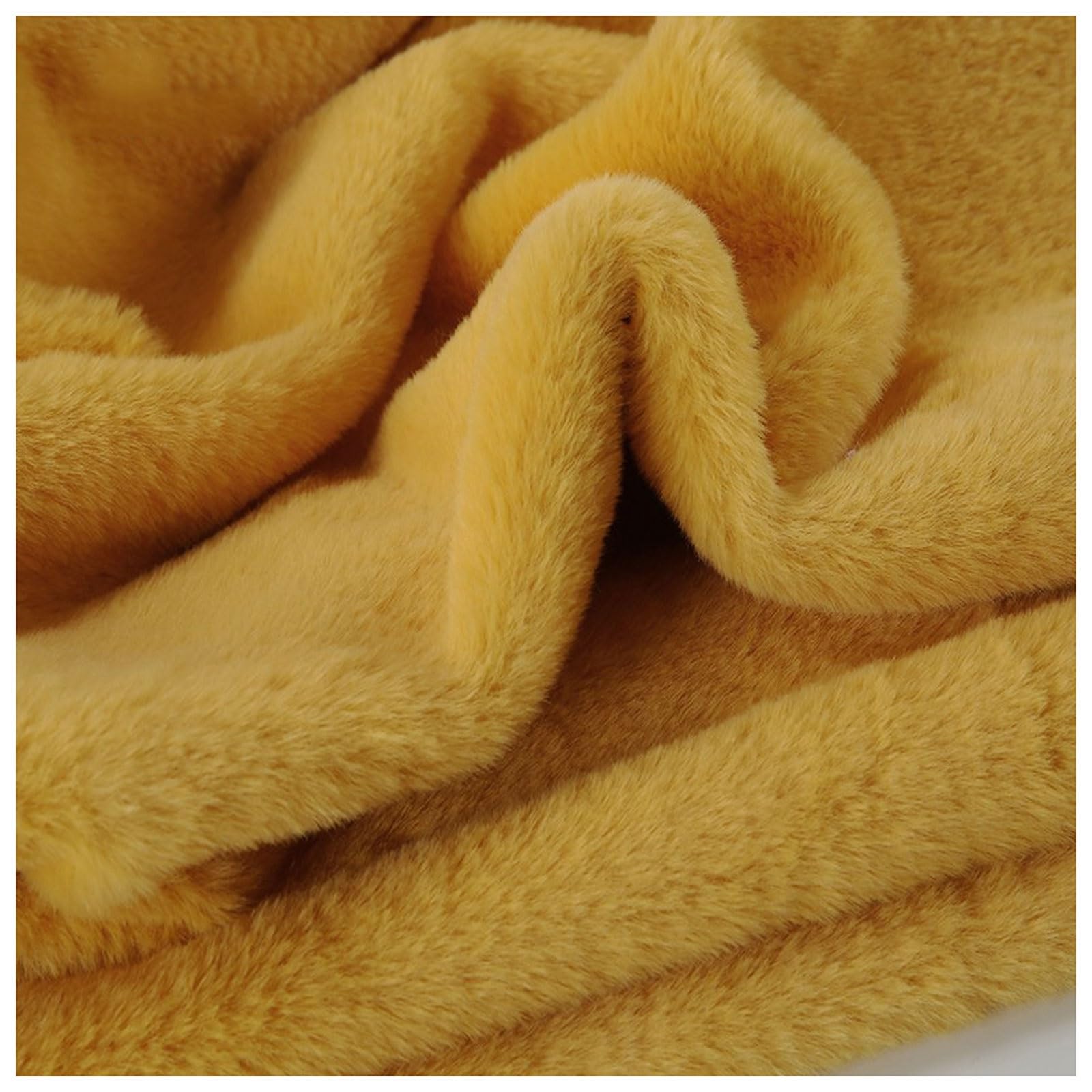 Short Pile Plain Fun Faux Fur Fabric Material, Soft Plush Faux Imitation Fur Material, for Costume, Cosplay, Art Crafts, Photography Backdrops, Home Decor, Toys, 50x160cm, 59 Colors (Color : Yellow 4