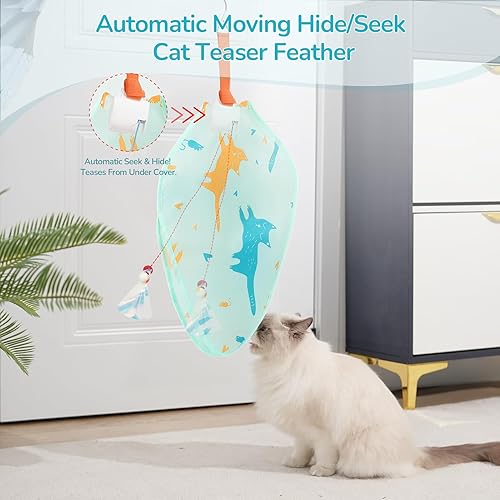 Miniatura 2 de Juguetes interactivos para gatos de interior y juego automático, juguetes de enriquecimiento para gatitos con plumas, juguete para gatitos, 4H,
