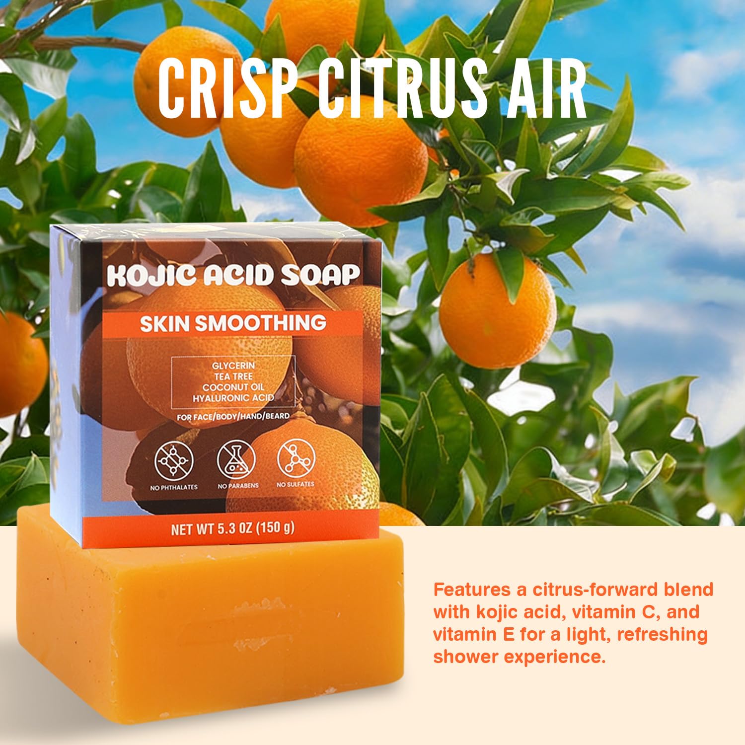 Rinse & Robust Sapone naturale da uomo (4 pezzi) con albero del tè e glicerina, idratante per viso, corpo, mani e barba, aroma agrumi, regalo per uomo, 150 g (4 barrette)