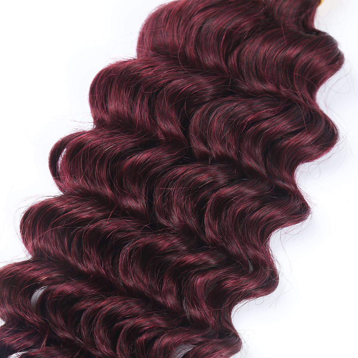 Menschliches Flechten Haar für Boho Flechten Burgund Deep Wave Bulk menschliches Haar für Flechten 45cm 18 Zoll #99j Curly menschliches Haar Flechten Keine Schussbündel für Frauen