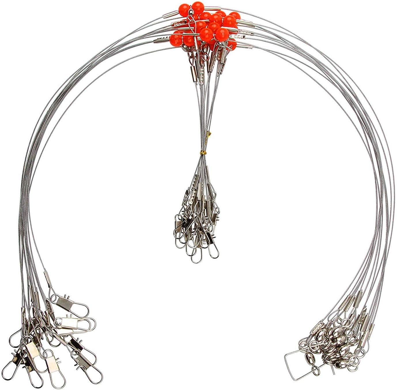 OROOTL Fishing Wire Leader Rigs Stainless Steel Fishing Leader Rigs 12pcs Saltwater Fishing Leaders Rigging with Swivels Snaps Beads Fishing Trace Lure Tackle 1 Arm 2 Arms : Sports & Outdoors