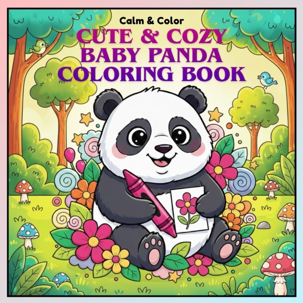 Cute & Cozy Baby Panda Coloring Book: 35 Adorable & Relaxing - Cozy Baby Panda Coloring Pages for Stress Relief, Calm & Creativity