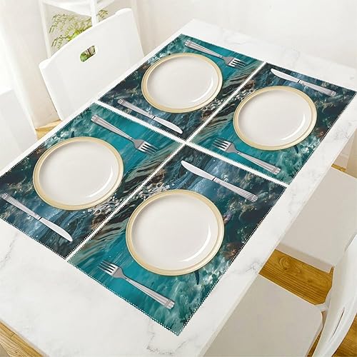 Miniatura 5 de Australian Sea Lion Underwater Photo Placemats Set of 6 Resistant Table Mats Washable Place Mats for Dinner Party Table Decoration