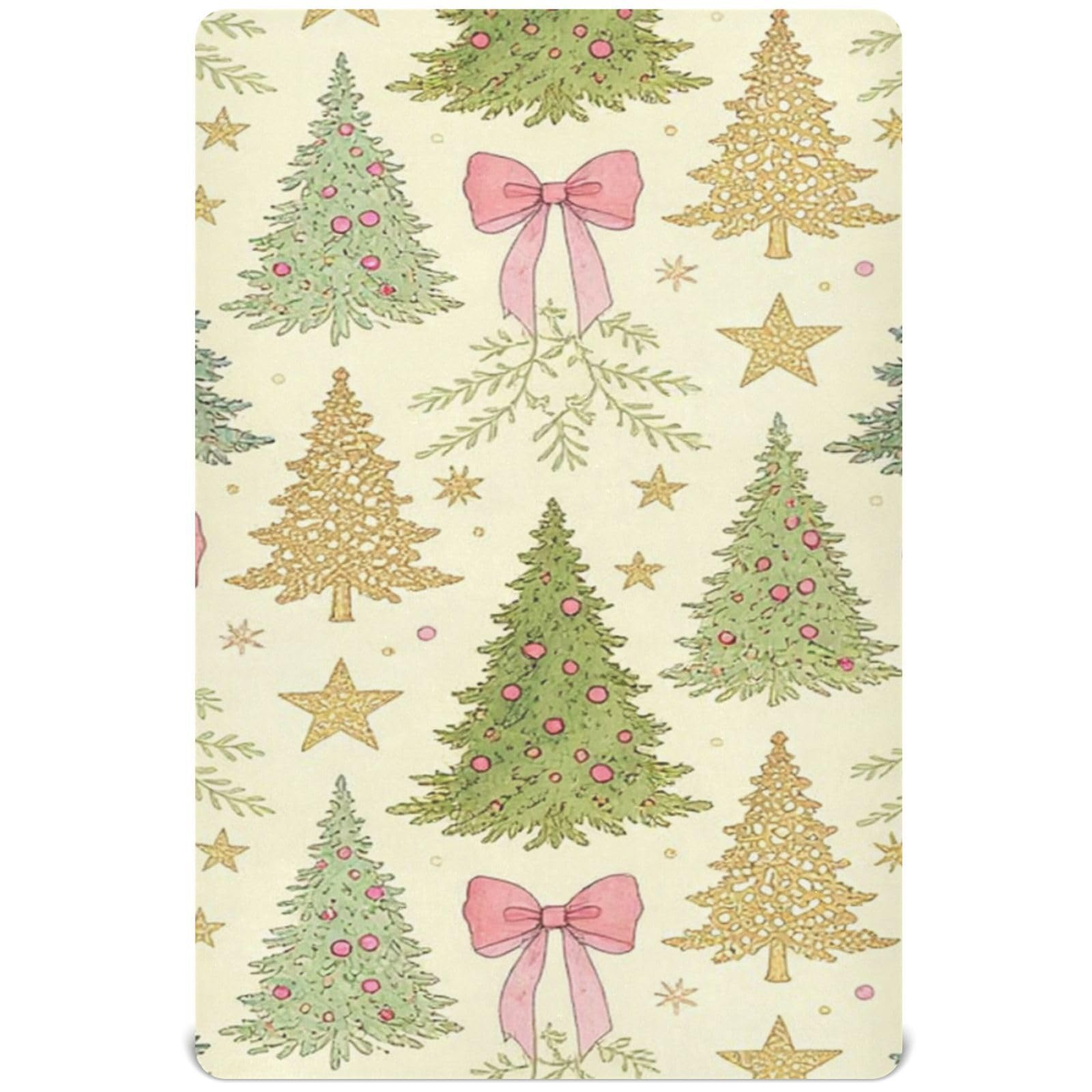 Drap pour bebe motif etoile et noeud blush | Literie coton lit standard