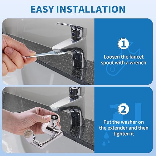 Miniatura 3 de Aireador de grifo filtrado giratorio de 1080, extensor de grifo de fregadero de baño, extensor de grifo de filtro para fregadero de baño, filtro