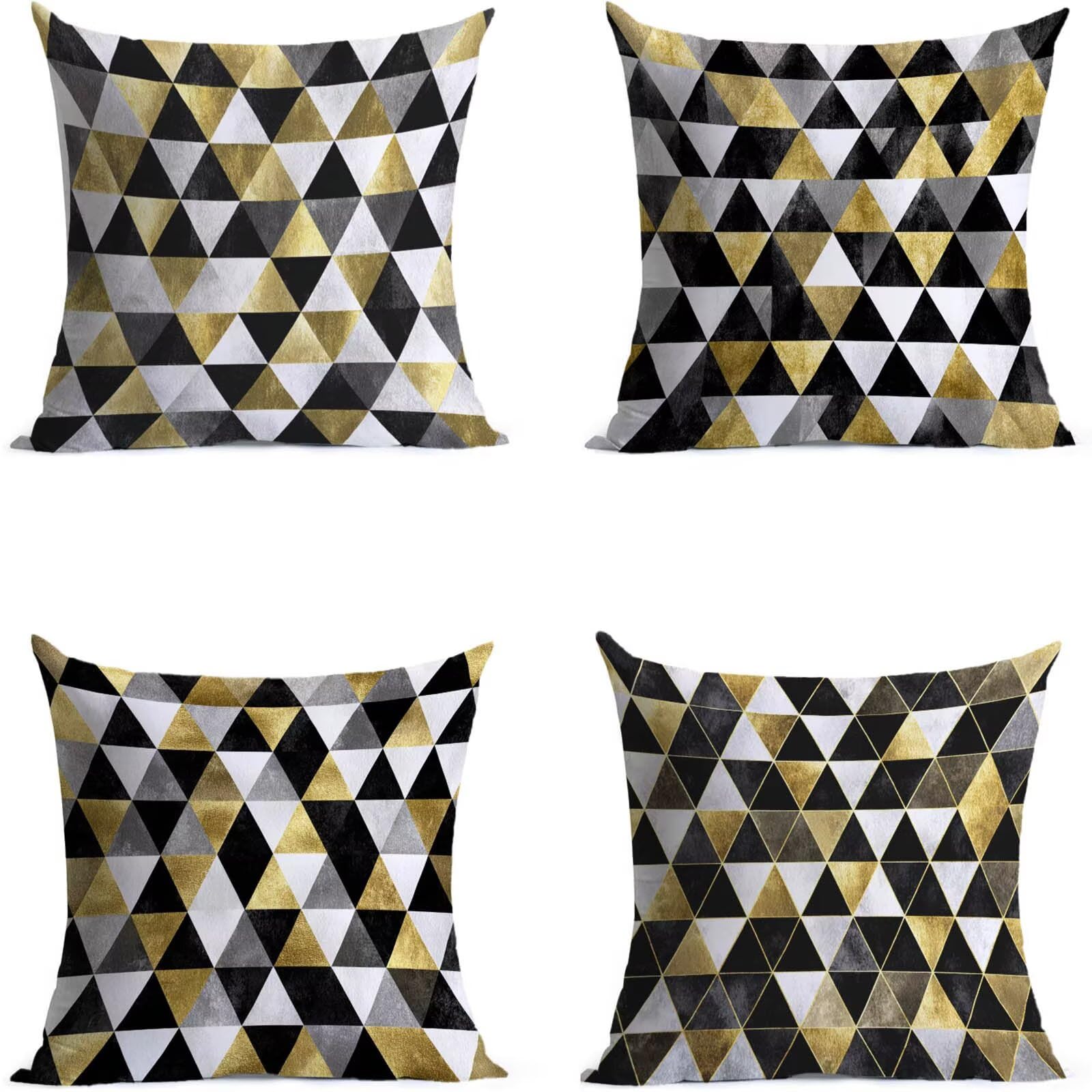 Astratto Cuscini Divano 60x60cm Cuscini per Divano Banda Motivo Set di 4, Velluto Federe Copricuscini con Cerniera Invisibile per Divano Arredo Camera Da Letto Soggiorno Ufficio, Regalos w-5942