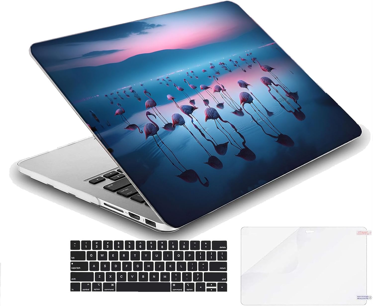 Compatible with MacBook Neo 13-inch, Hard Shell Case with Keyboard Cover and Screen Protector (A3404 A18 Pro chip, 2026 Release) - Flamingos MC24022