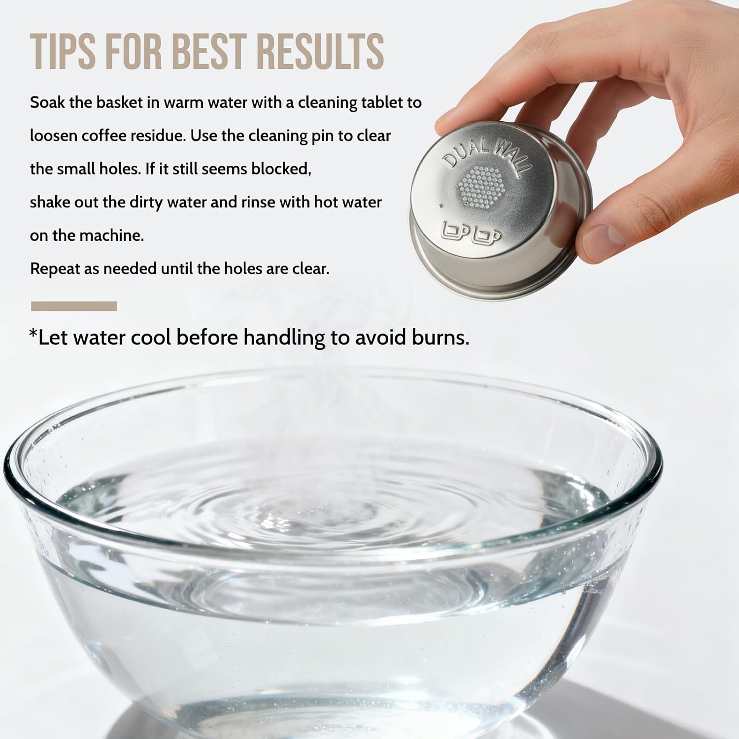 54mm 2 Cup Dual Wall Filter Basket SP0001521 Compatible with Breville BES870/875/876/860/880/878/500 Sage Barista Espresso Coffee Machines,Pressurized Stainless Steel