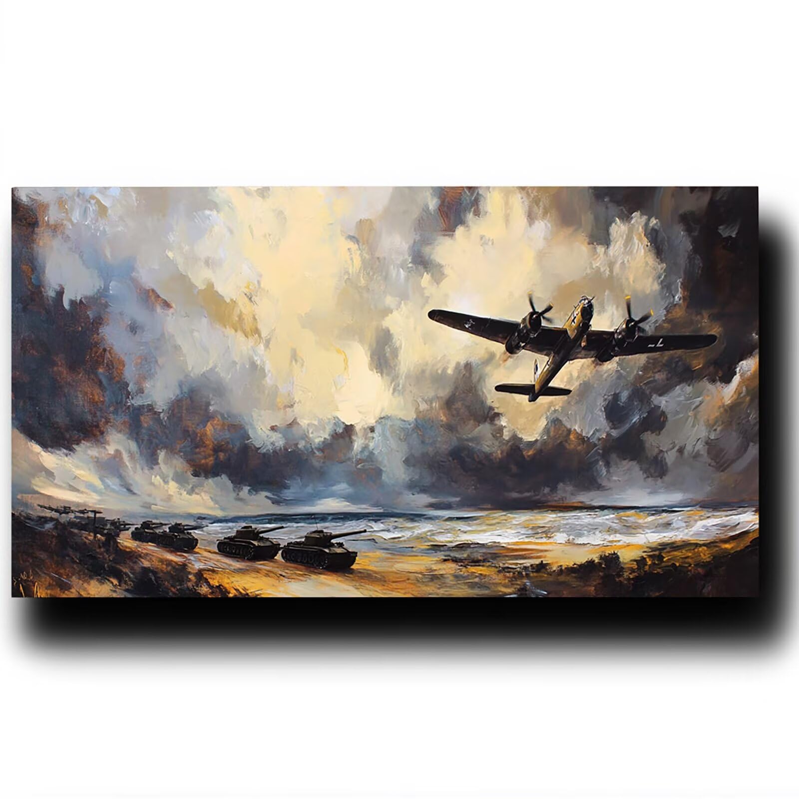 Pintar por Numeros Adultos Avión, Pintar por Numeros Niños Kit Manualidades Adultos Tanque Cuadros para Pintar por Numeros Pintura Acrílico, Cuadros Decorativos Regalos Para Mujer 80X160cm 7w-Q-7