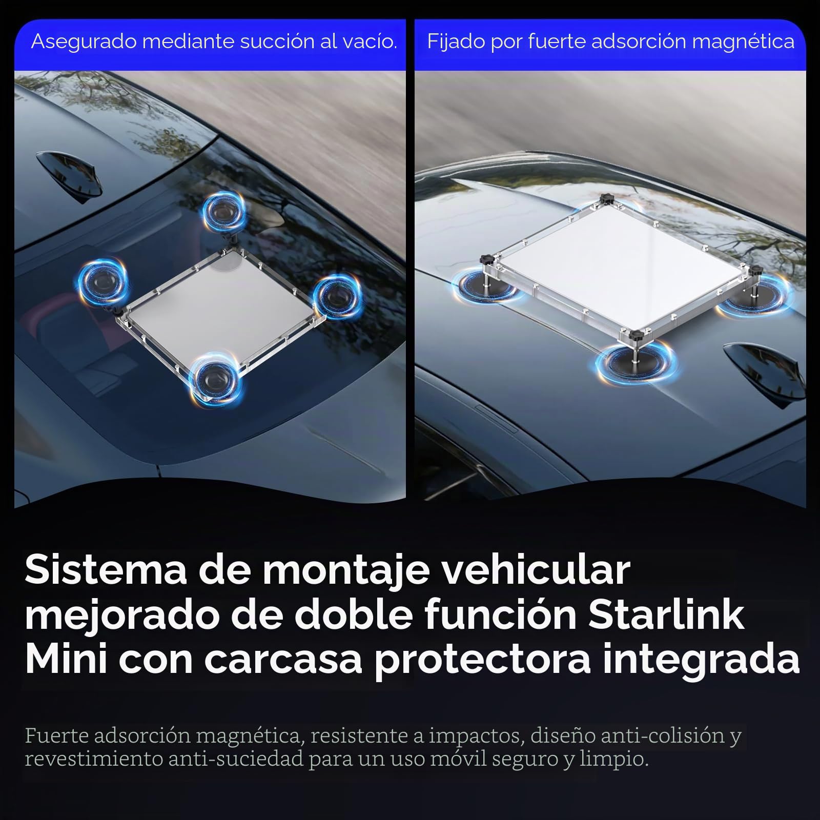 XLTTYWL Starlink - Mini soporte magnético para auto, mini accesorio Starlink para techo solar con ventosa protectora para Starlink Mini Dishy, adecuado para auto, casa rodante, barco, soporte para