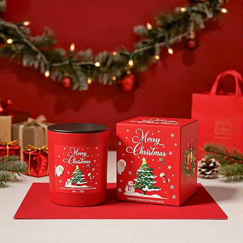Miniatura 6 de NORVENCE Velas de Navidad, Velas Perfumadas de 10 oz Regalos para Mujeres, Regalos de Feliz Navidad para Mujeres y Hombres