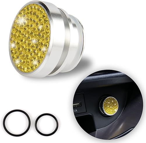 Amiss Bling - Cubierta para enchufe de encendedor de cigarrillos de automóvil, enchufe a prueba de polvo, decoración interior de coche de cristal