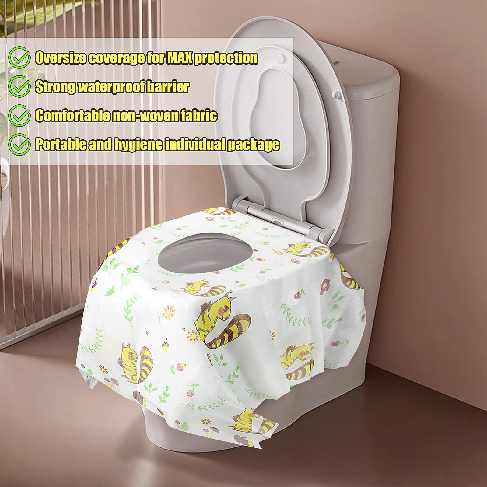 Copriwater Usa e Getta Wc Portatile Bambini Impermeabile L Scoiattolo
