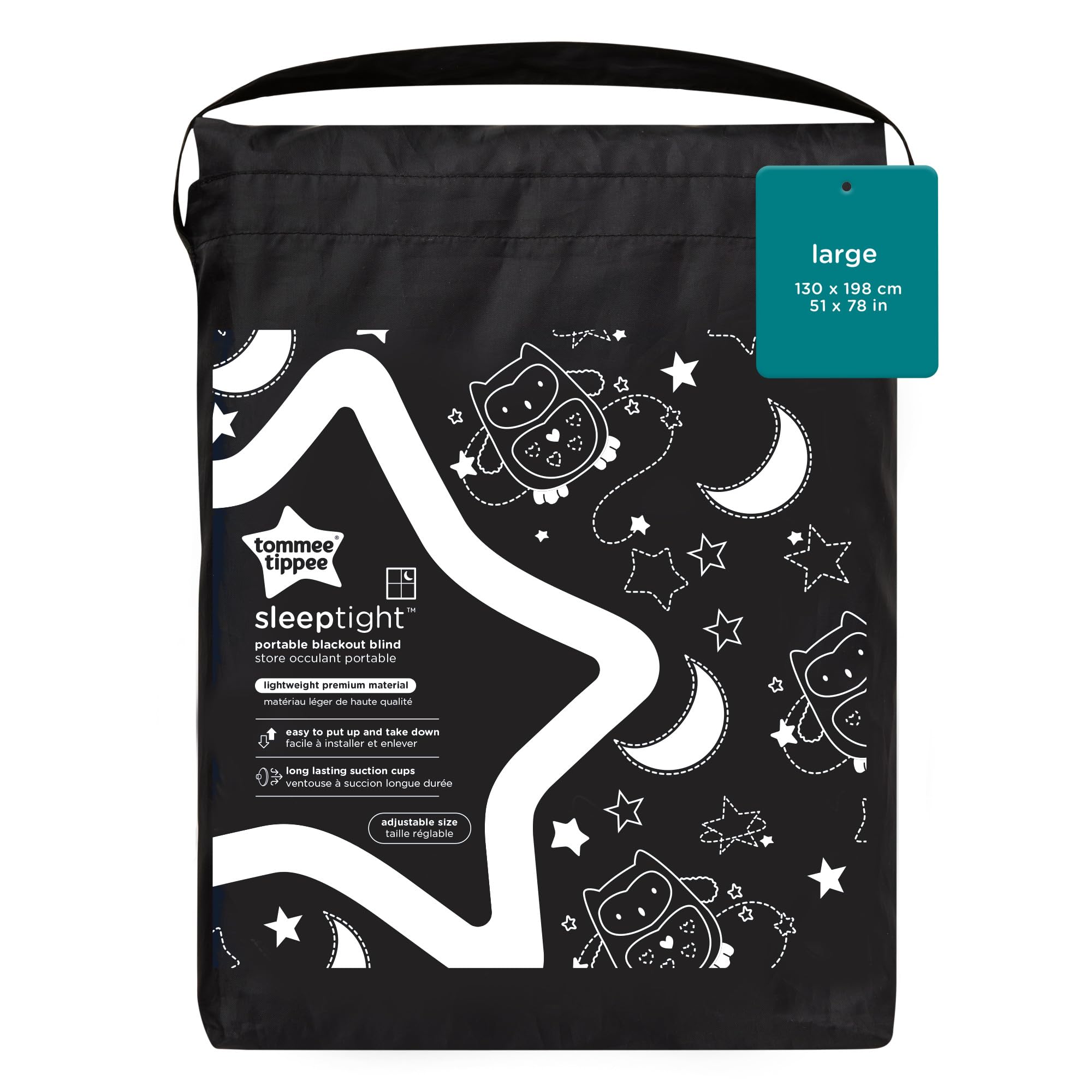 Tommee Tippee Rideau Occultant GRO-Anywhere Blind Ollie la Chouette, Portable, Léger, 130 x 198 cm