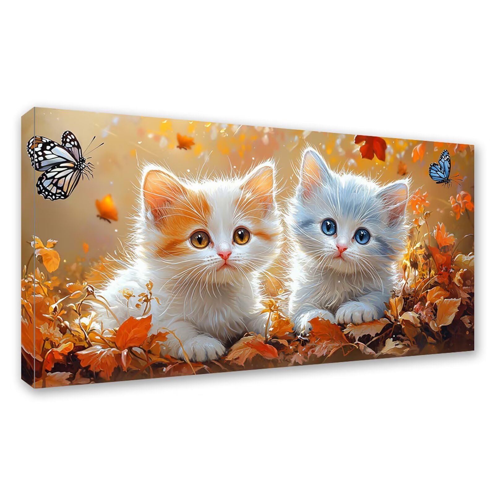 Diamond Painting Grande 160x80cm Gato Diamond Painting Adultos, DIY Mariposa Pintura de Diamante Manualidades Adultos, 5D Cuadrado Rhinestone Bordado Punto de Cruz para Home Decoration Regalo 0J-743