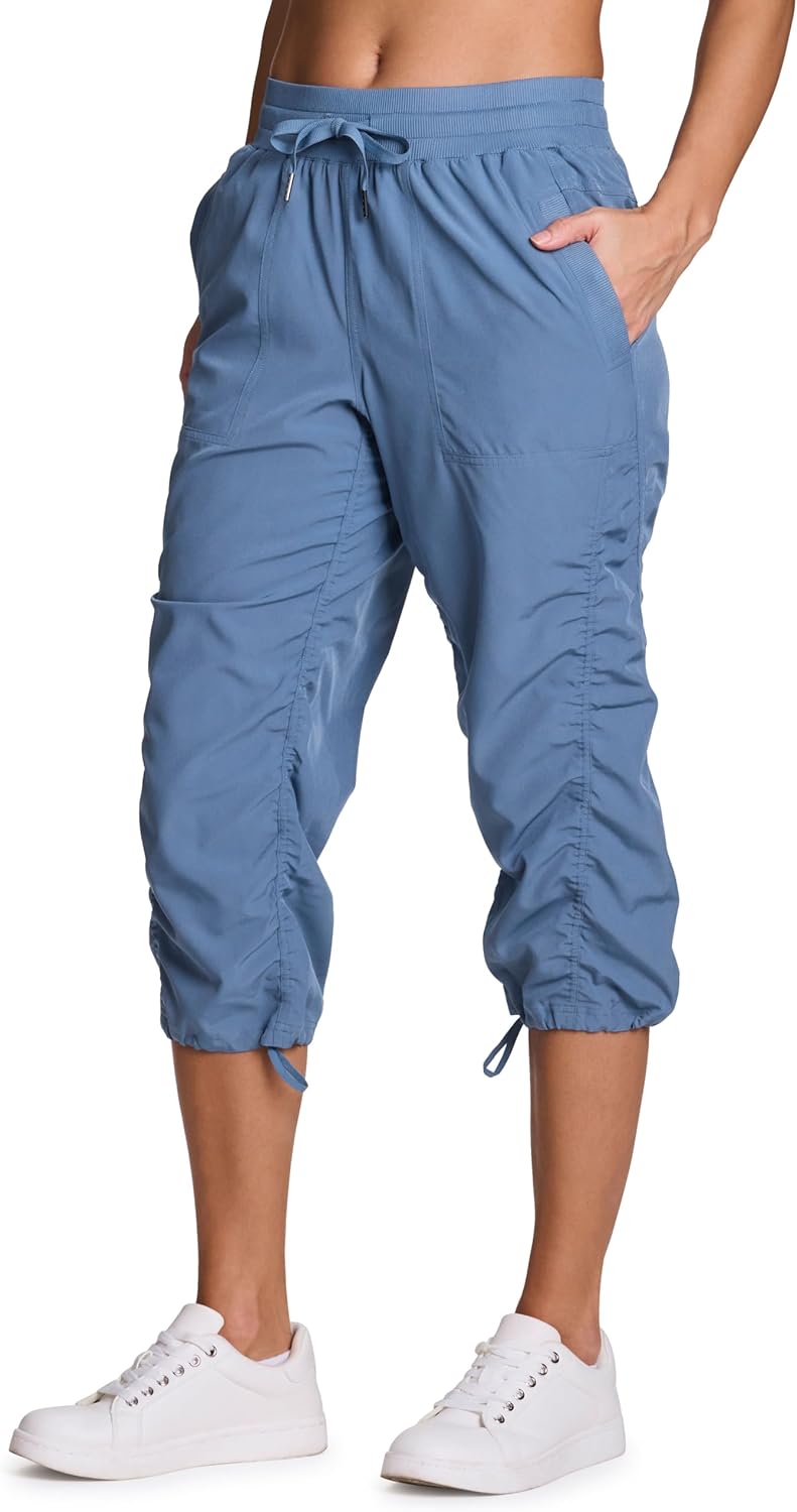 RBX Active Capri Pants for Women Joggers Stretch Lightweight Women’s Casual Pant Capri with Drawstring