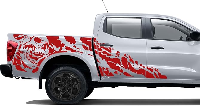 Side Nightmare Graphic Stickers Decals Compatible with Nissan Navara Np300 Red