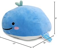 Vista 8 de Muy suave ballena azul tiburón abrazar almohada de peluche muñeca pez peluche animales de peluche 17 pulgadas