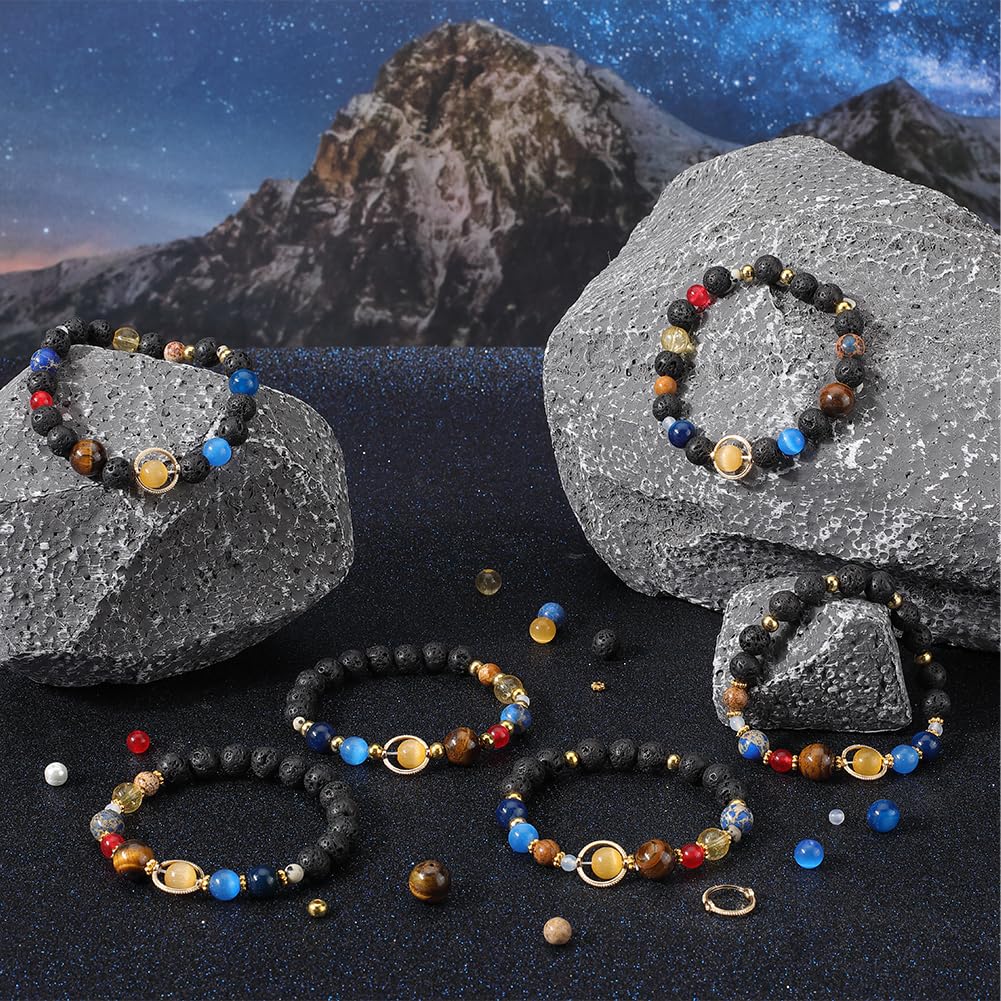 SUNNYCLUE 1 Box 6 Sets Solar System Bracelet Making Kit Guardian Star Bracelets Universe Planet Galaxy Beads Gemstone Bead Natural Stone Beads for Jewelry Making Kits Beading Space Gift Supplies - Image 4