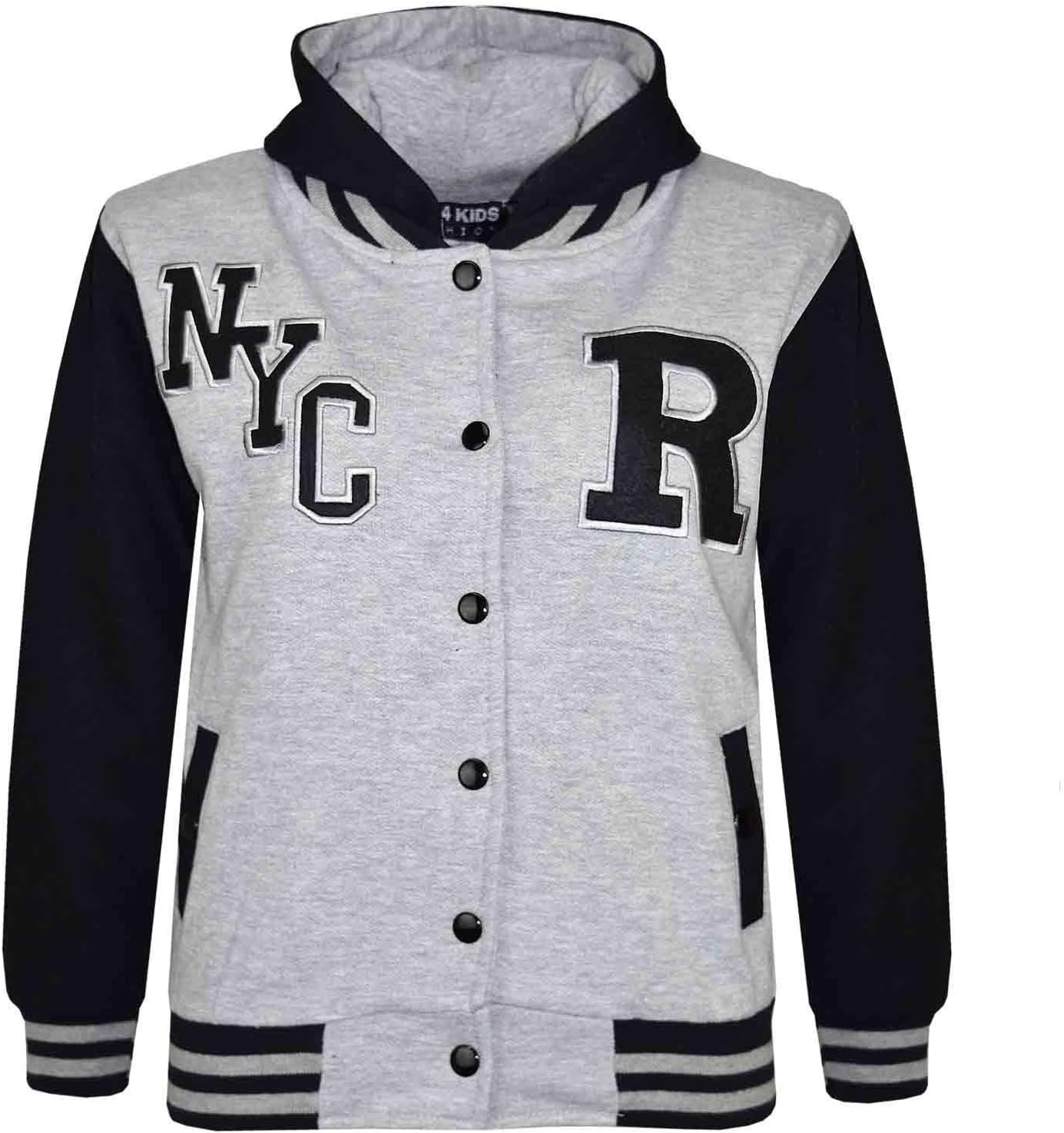 A2Z 4 Kids B.B R Fashion NYC/FOX Jacket Varsity Baseball Style Coat Long Sleeves New Casual Fashion Girls Boys Age 2-13 Years