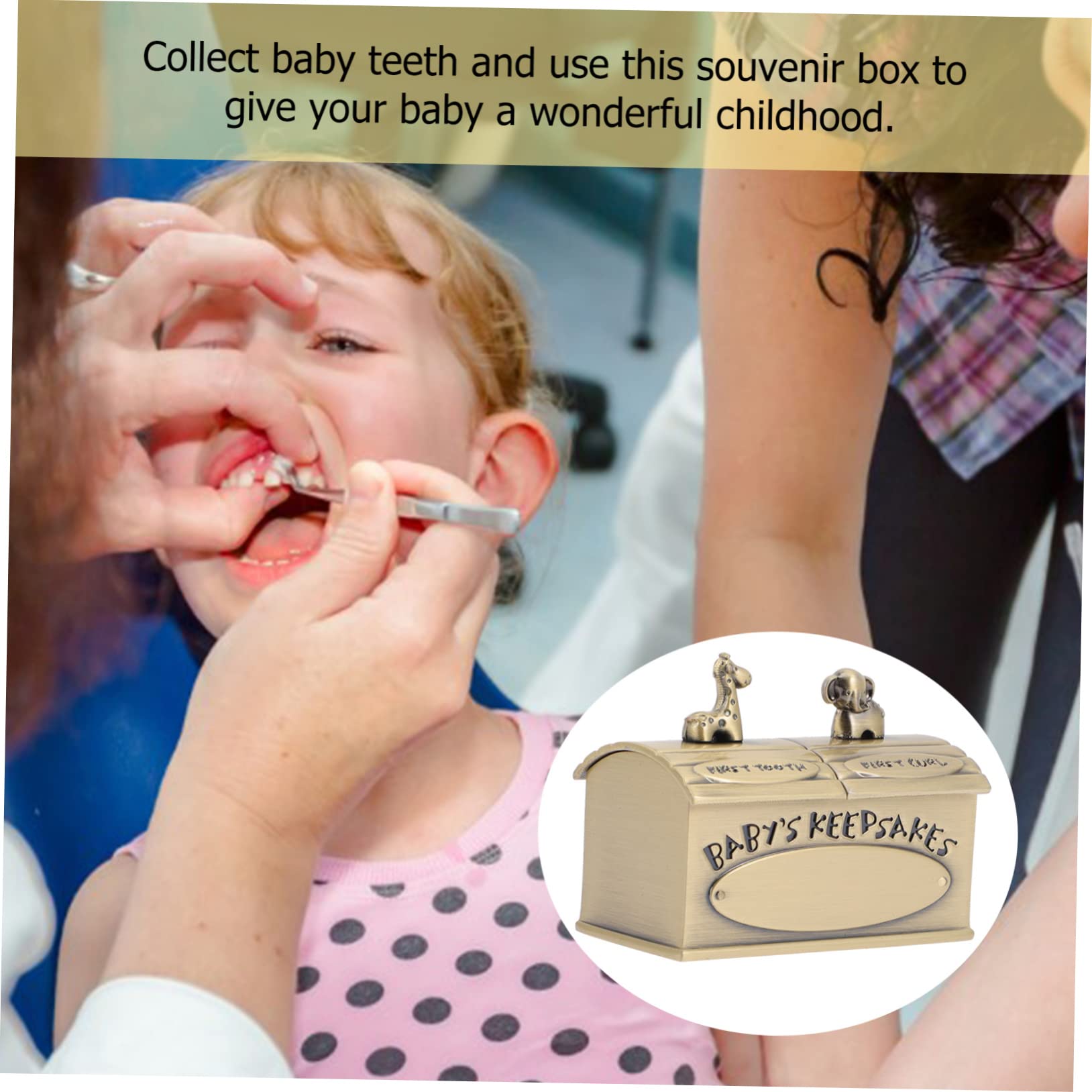 IWOWHERO Metal Tooth Box Durable Keepsake Container for First Teeth Precious Memory Holder Present for Boys Metal Tooth Box