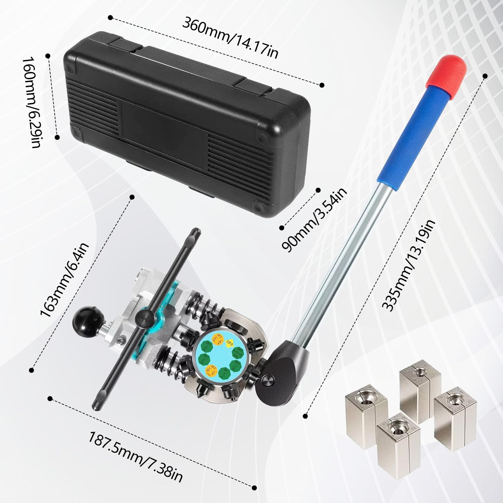 Aisny Herramienta de Abocardado de Líneas de Freno, Abocardador de Burbuja Simple y Doble de 45 Grados con Herramienta de Abocardado 3/16", 1/4", 5/16", 3/8" y Manguera de 4,75 mm