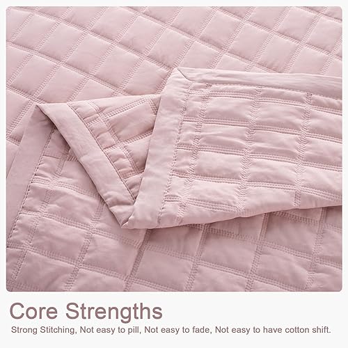 Vista 10 de KASENTEX - Juego de edredón lavable a máquina, cubrecama muy suave, ligero, lavado a la piedra, con costuras detalladas, matrimonial/queen con 2