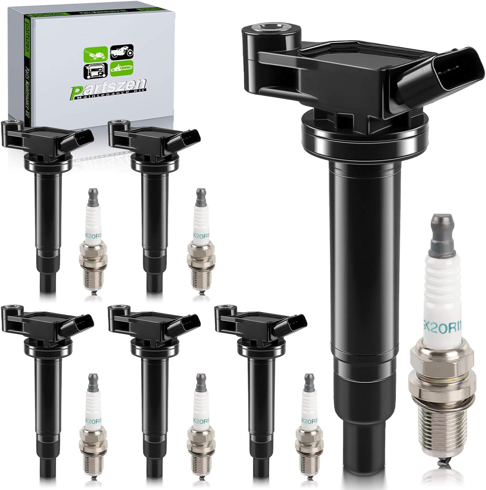 UF267 Ignition Coil Pcak 4589 Spark Plug Fit for Toyota Camry Sienna Avalon Highlander for Lexus ES300 RX300 3.0L V6