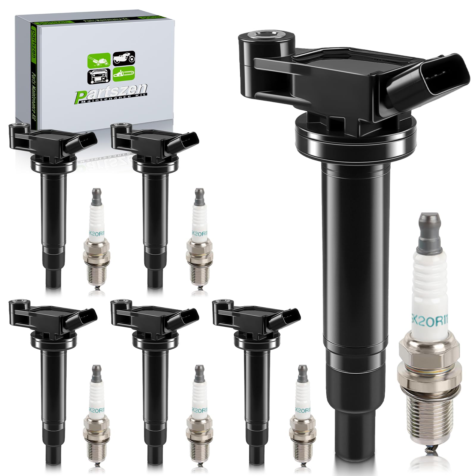 UF267 Ignition Coil Pcak 4589 Spark Plug Fit for Toyota Camry Sienna Avalon Highlander for Lexus ES300 RX300 3.0L V6