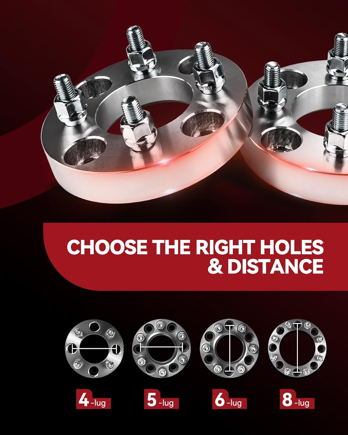 5x4.5 Hub Centric Wheel Spacers 1“ for 300, Challenger, Charger, Magnum, GT 71.5mm Hub Bore & M14x1.5 Studs, 5 Lug Forged Spacers