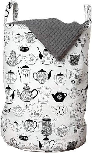 Miniatura 55 de Ambesonne Bolsa de lavandería de flores, hojas y flores, diseño vintage de hiedra con plantas, diseño de naturaleza, impresión artística retro,