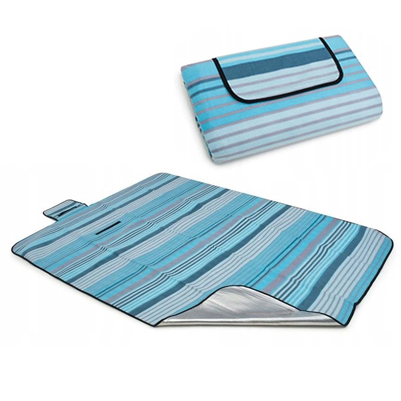 Couverture de Pique Niques, Natte de Plage Imperméable, Tapis Pique Niques Nappe Picnic pour Extérieur Camping Parc Cour (Color : Blue Stripe, Size : 150x200cm)