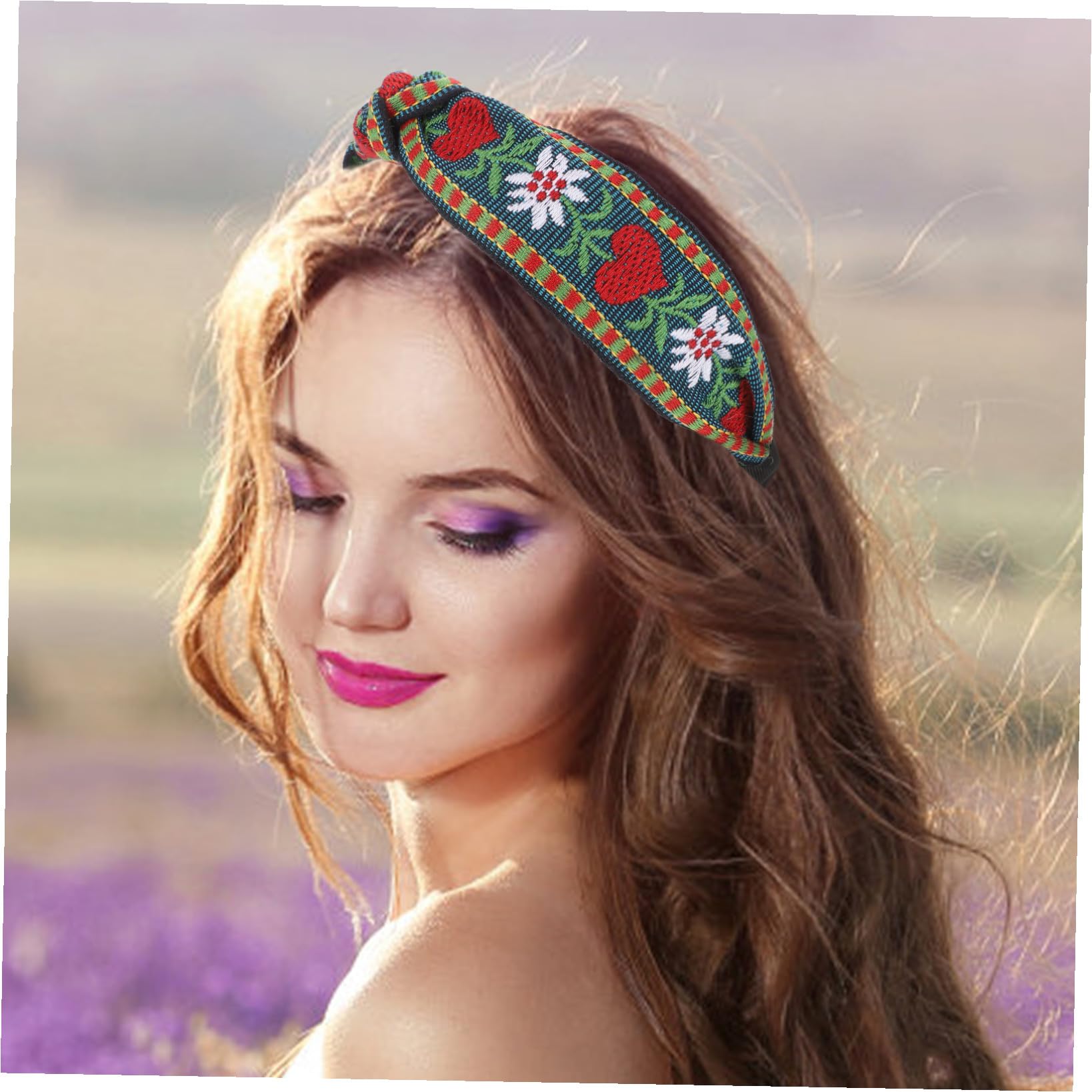4 Pezzi Fasce per Stile Cerchietti Larghe con Ricami Boho Diverse Colorazioni per Donne e Ragazze per Cerimonie e