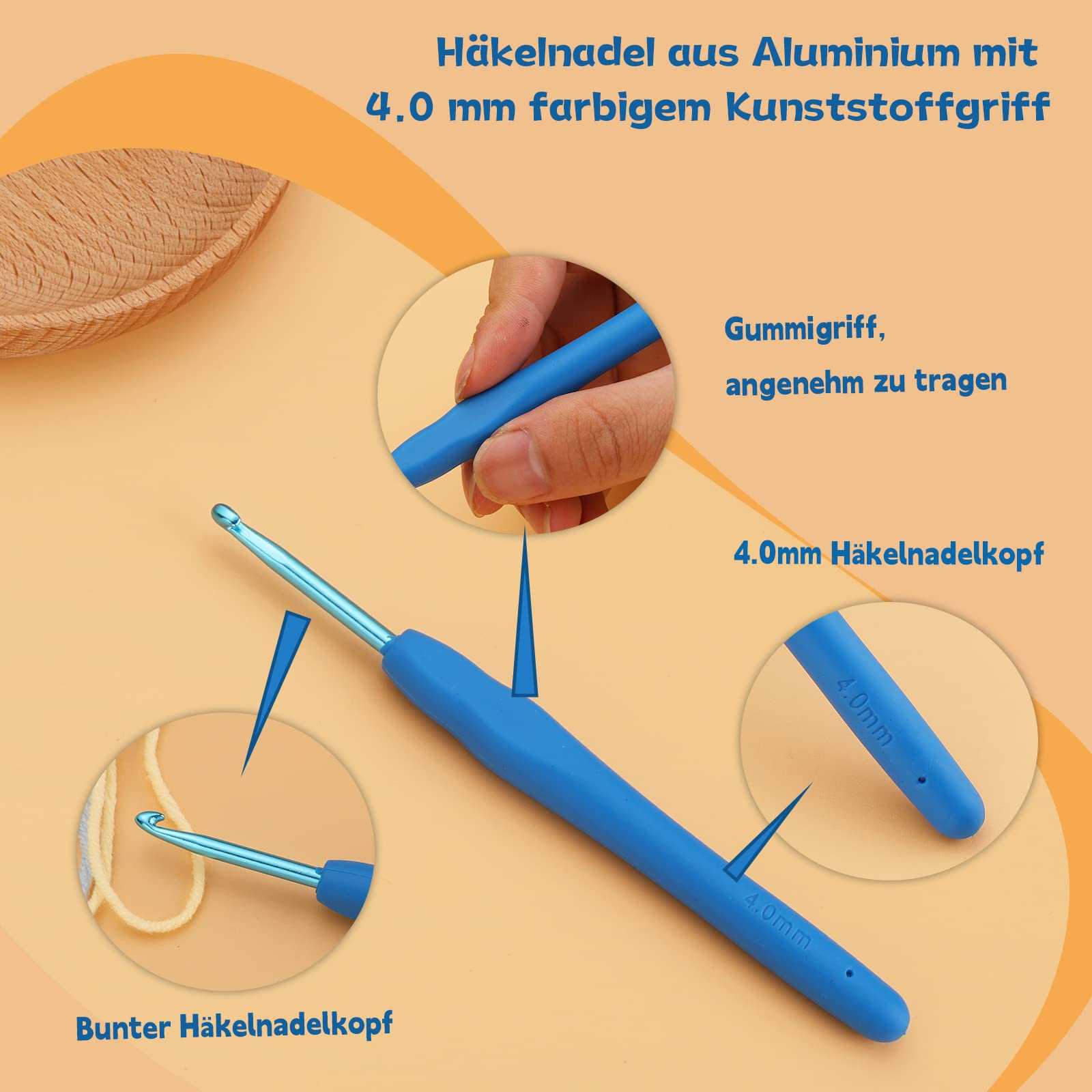 Benlay Crochets Ergonomiques De 2,5 Mm Avec Poignées Douces Pour