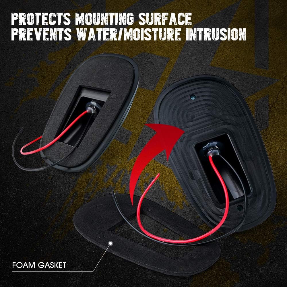 Xprite Black Smoked Lens 16 LEDs Cab Clearance Light 5 Pcs Roof Top Marker Running Lights Kit for Ford Dodge Ram Trucks SUV POV Pickup - Amber Yellow