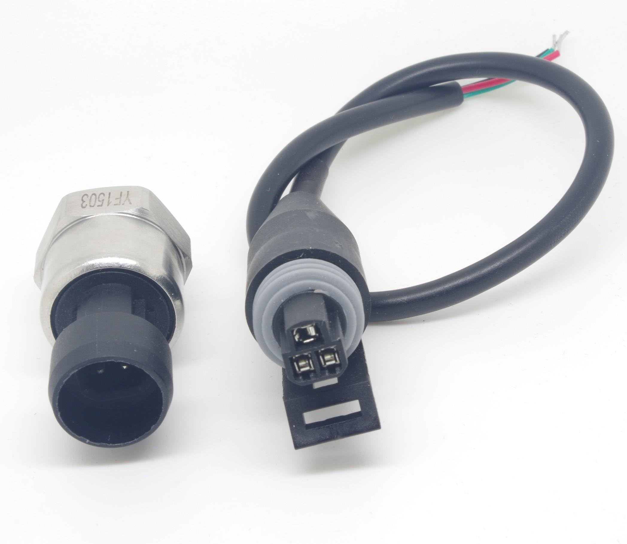 Pressure Transducer Transmitter Input 5VDC Output 0.5-4.5V Gas Air Oil Fuel 1/8" NPT for Auto -14.5~30psi 5psi 10psi 15psi 30psi 60psi 80psi 100psi 150psi 200psi 300psi 500psi 1000psi 1600psi