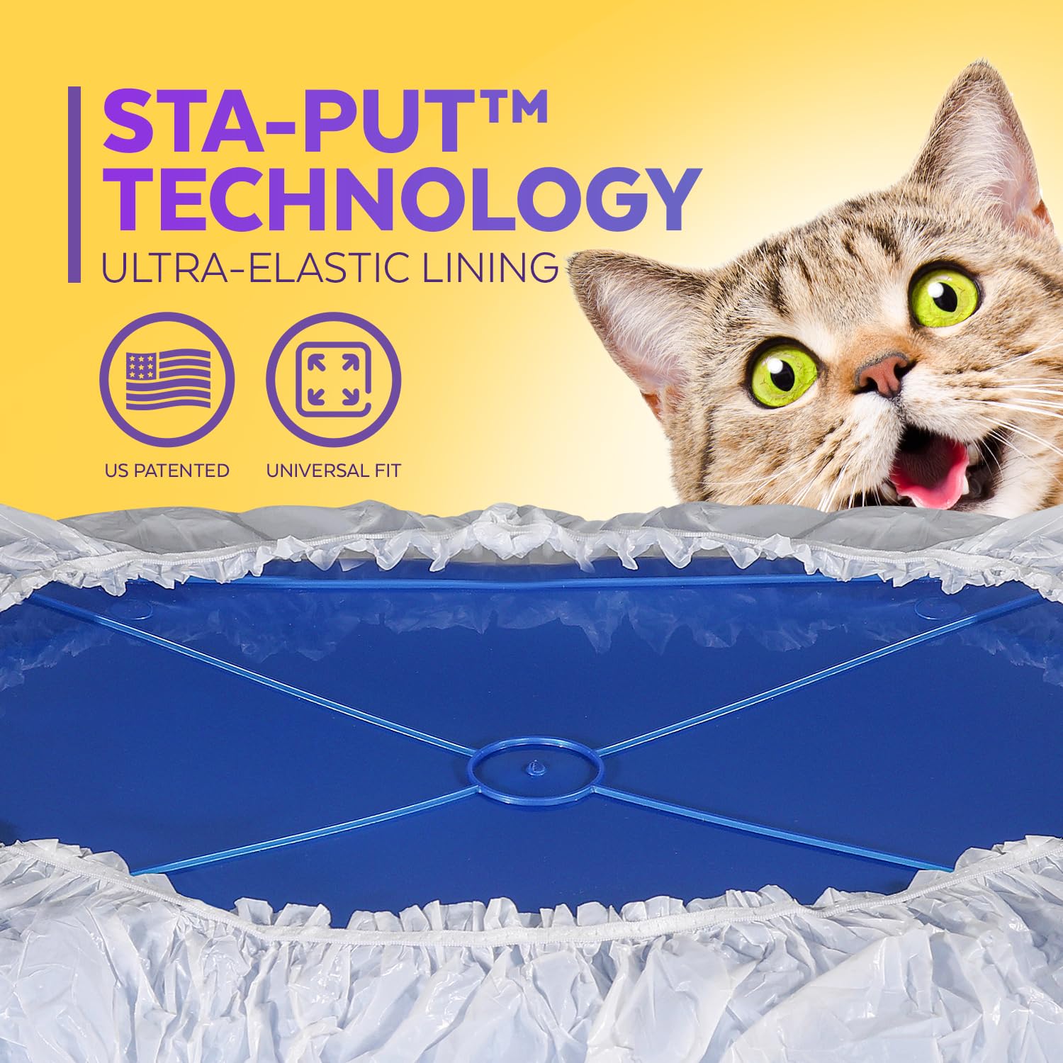 Sifting Katzentoiletten-Einlagen, elastisch, für große, extra große, riesige und extra große Katzentoiletten, 91,4 x 45,7 cm, universelle Passform, schnell siebende Katzentoilettenbeutel, 30