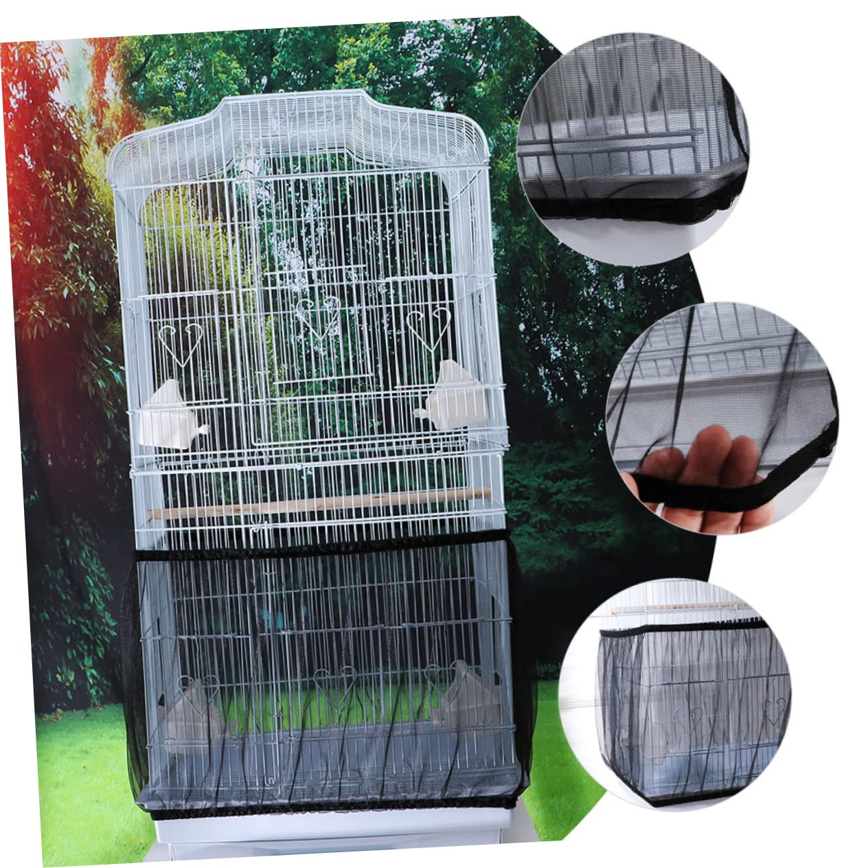 Toddmomy Multipurpose Bird Cage Cover Durable Pet Cage Protector with Elastic Bottom Easy to Install and Detach Prevents Mess and for Parrots and Birds