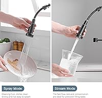 Vista 106 de AIMADI Matte Black Kitchen Faucet,Black and Gold Kitchen Faucet with Pull Down Sprayer Commercial Single Handle Spring Sink Faucets Suitable for