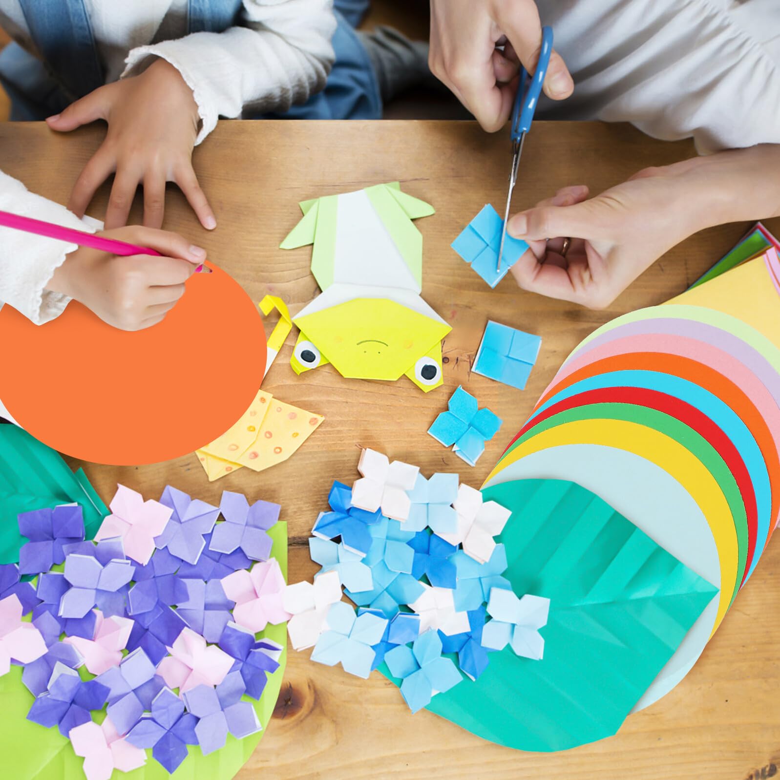 GALPADA 500 Blatt Buntes Origami Faltpapier in Runden Pastellfarben Stabiles Bastelpapier aus Papier für Kinder und Anfänger zum Kreativen Basteln und Dekorieren
