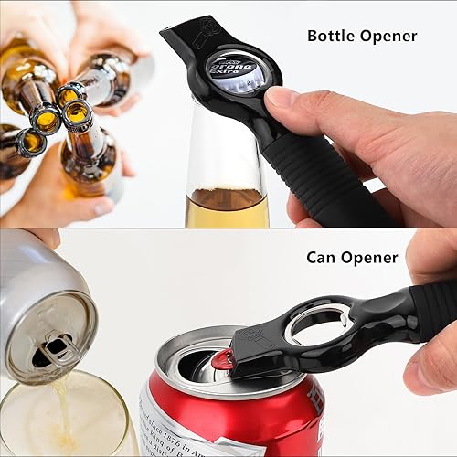 Miniatura 3 de DUNLAGUE Abrelatas magnético 2 en 1 para latas de soda y abrebotellas de cerveza para nevera, abrebotellas de 6.9 pulgadas para uñas largas,