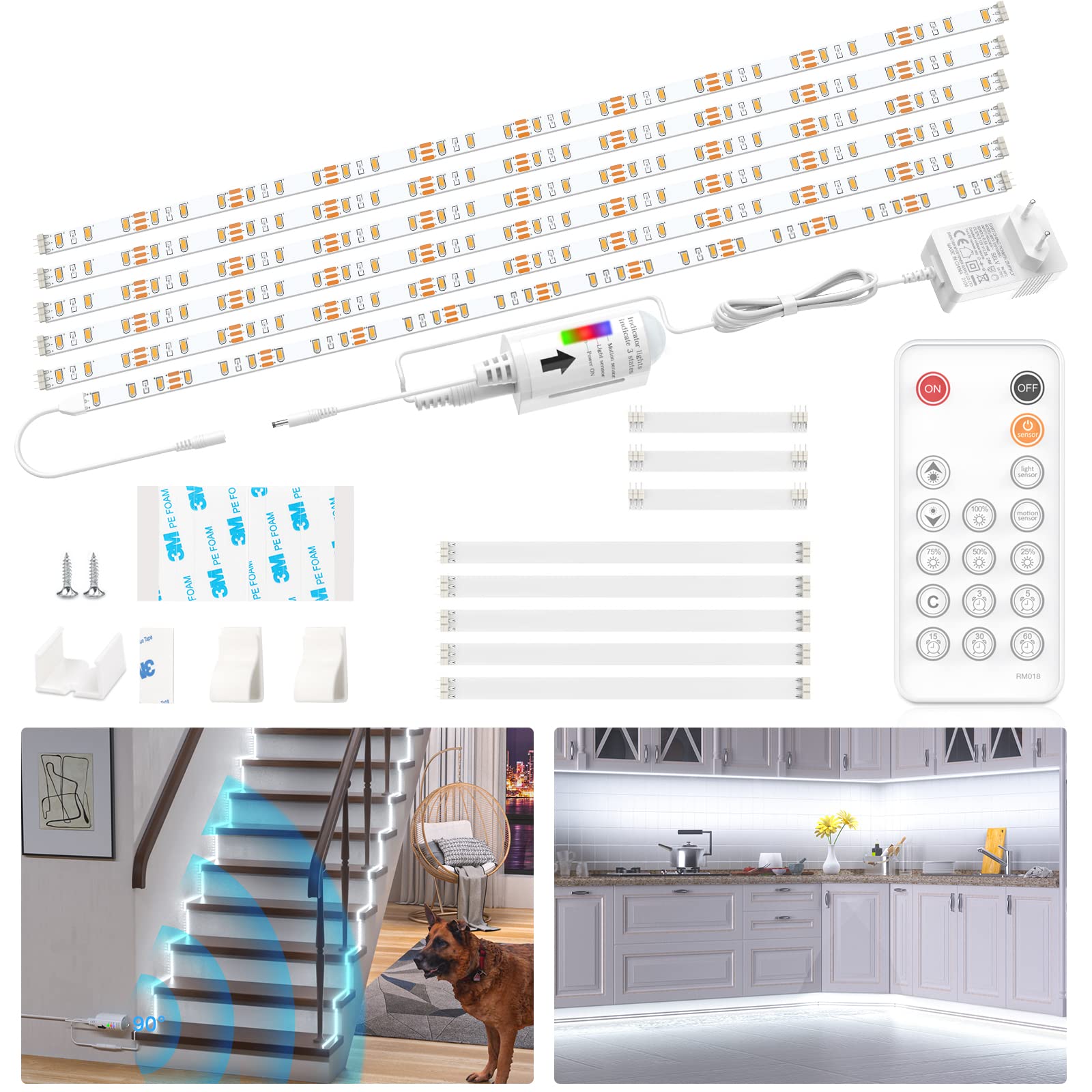 Lot De 6 Lampes à 14 LED Avec Détecteur De Mouvement Pour