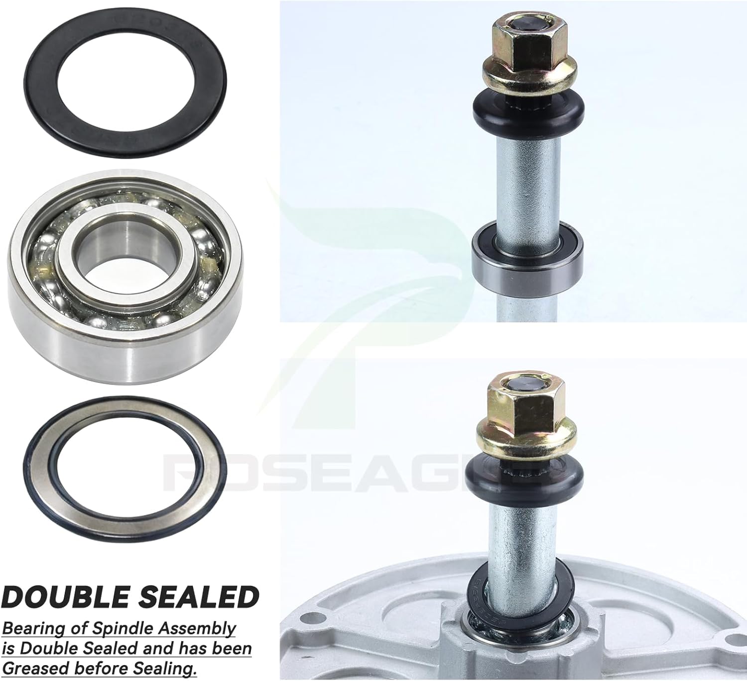 1001046 Spindle Assembly with 92852MA Spindle Pulley Replaces Murray 492574MA Murray Deck Spindle 1001046, Murray 092574MA, 94129MA, 090905MA, 092852MA for Murray 38 inch Deck Spindles