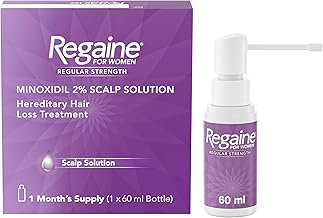Regaine for Women 2% Minoxidil Regular Strength Scalp Solution for Hair Regrowth (1x 60 ml), Scientifically Proven to Help Stop and Reverse Hereditary Female Hair Loss, Revitalise Hair Follicles