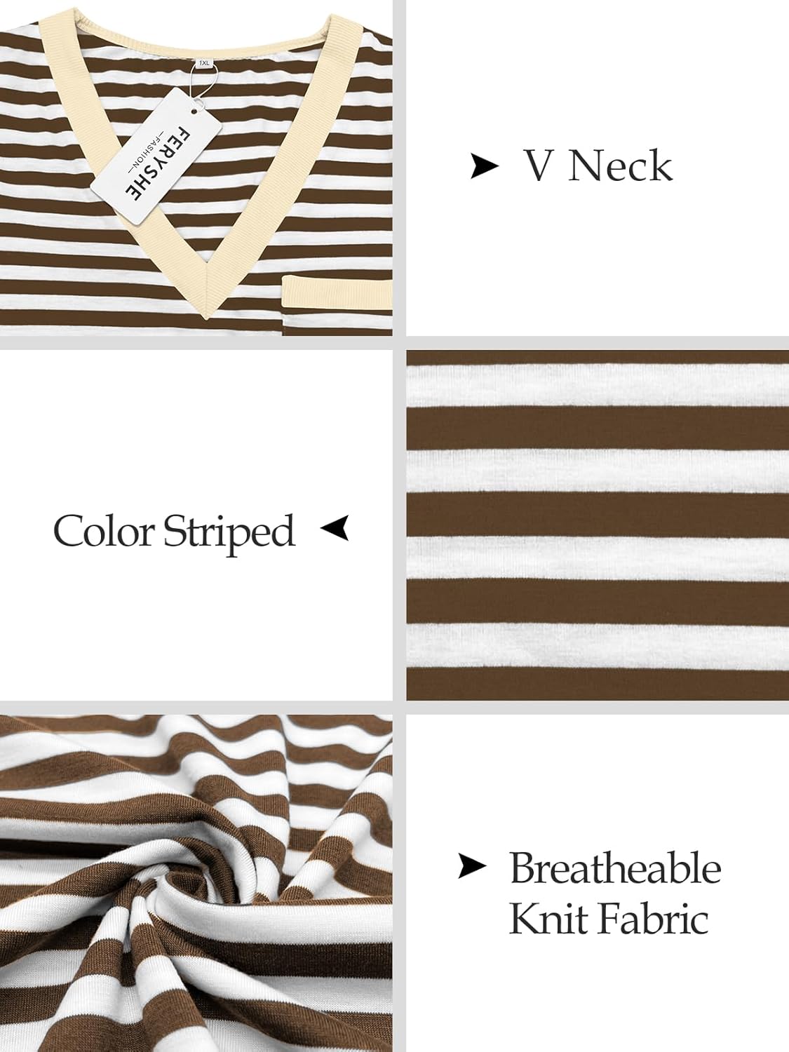 FERYSHE Tank Tops for Women 2025 Summer Shirt Loose Fit V Neck Sleeveless Knit Blouse Casual Striped Y2K Womens Clothes - Image 4