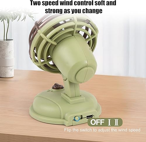 Miniatura 7 de Retro Desk Fan - Classic Quiet Desk Fan with Vintage Metal Design | Small Office Table Fan, Personal Cooling Circulating, Mini Fan