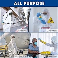 Vista 4 de TrelaCo Trajes desechables de 5 piezas XL para materiales peligrosos con capucha, impermeable, traje de pintor, transpirable, de cuerpo completo